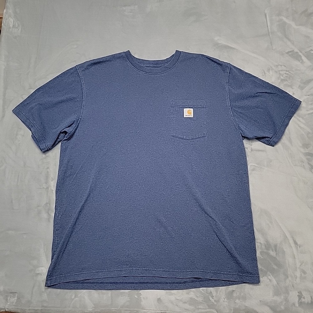 Carhartt Shirt Mens XL Blue K87 Workwear Pocket Tee Cotton Blend Heavyweight